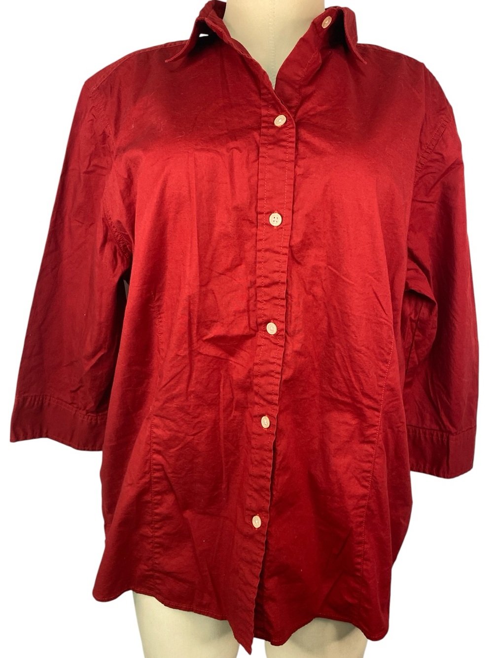 Eddie Bauer Red Button-Down Collared Shirt Women’s XXL